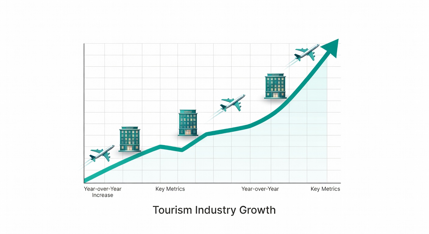Gráfico de crecimiento turístico